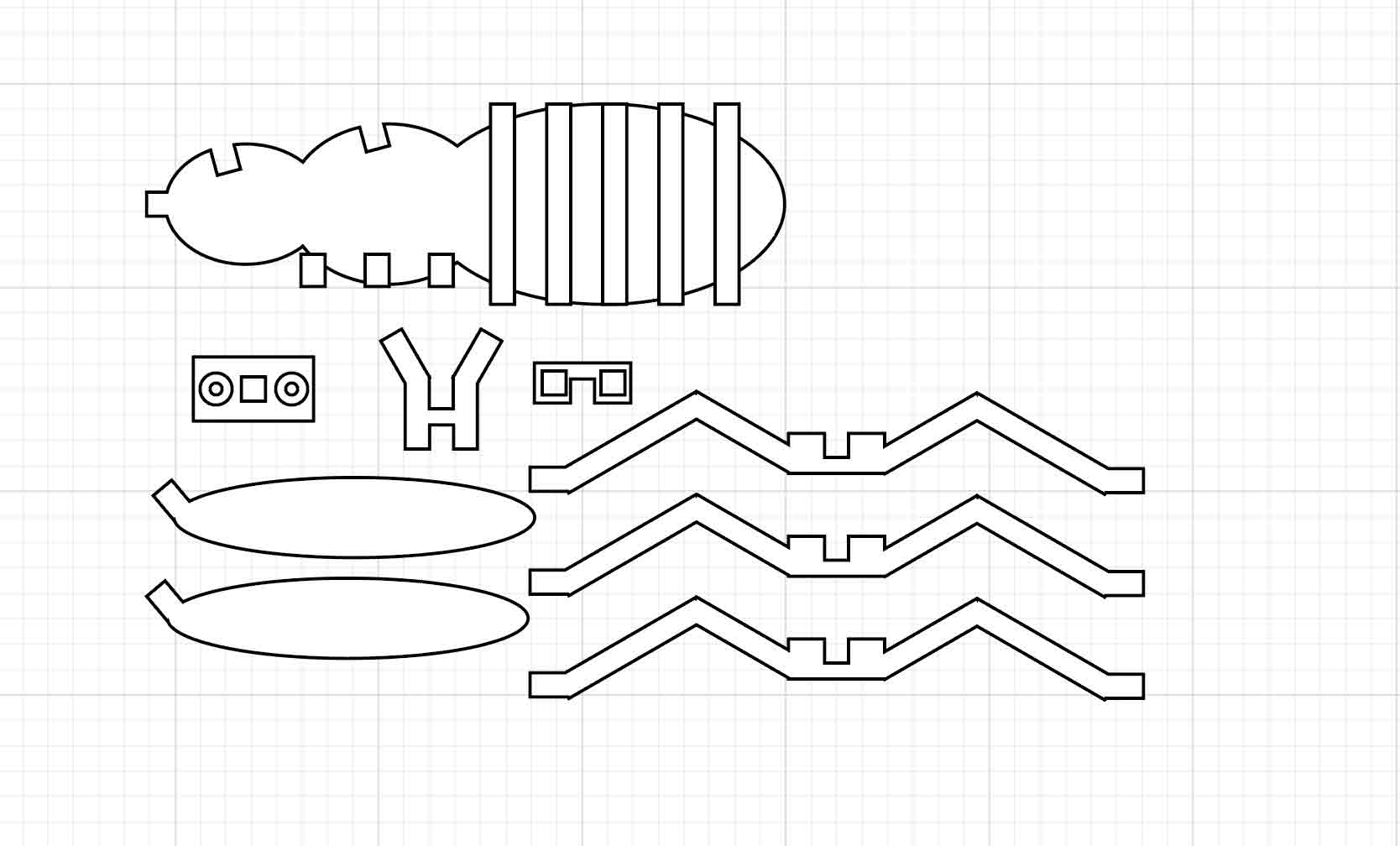 Adobe Illustrator: 2D vector layout for laser-cut Bumblebee assembly