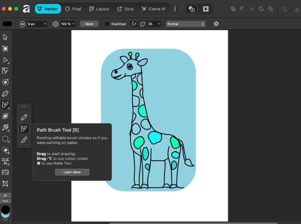 Vinyl cutting setup with giraffe design