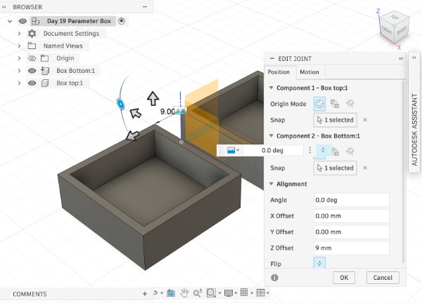 Fusion 360 hinged box design step 4