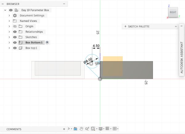 Fusion 360 hinged box design step 5