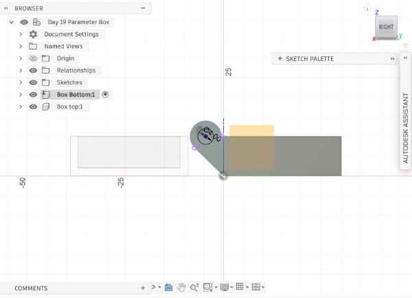 Fusion 360 hinged box design step 7