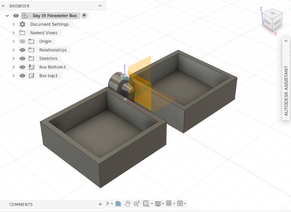 Fusion 360 hinged box design step 9