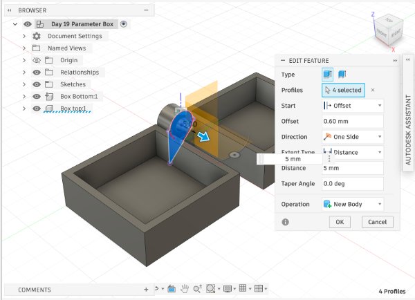 Fusion 360 hinged box design step 12