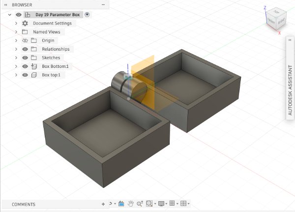 Fusion 360 hinged box design step 13