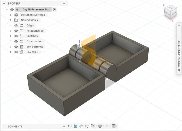 Fusion 360 hinged box design step 17