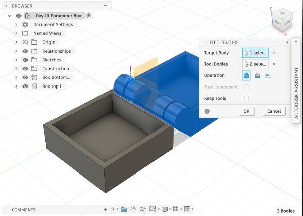 Fusion 360 hinged box design step 18