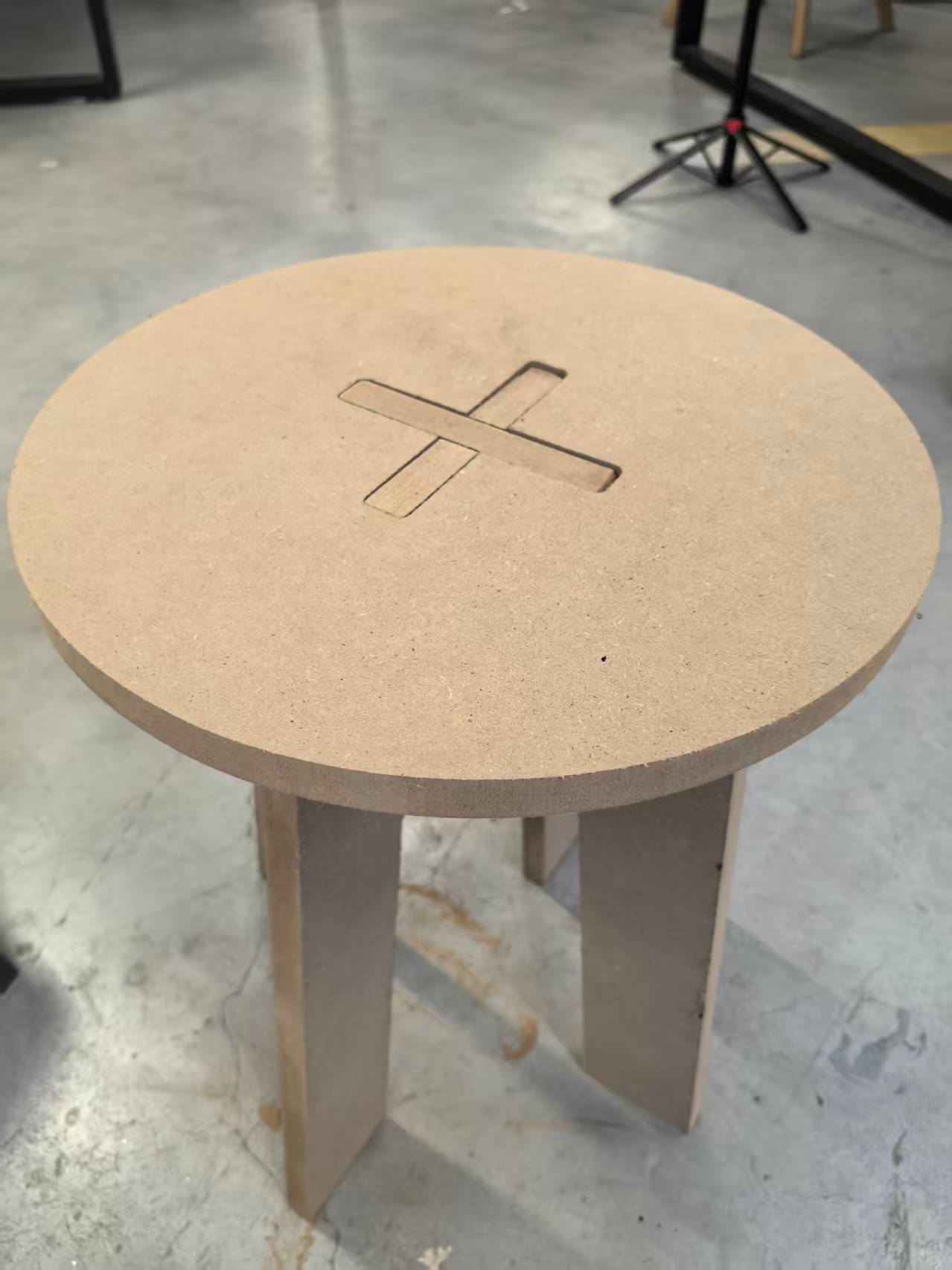 CNC router cutting the stool parts