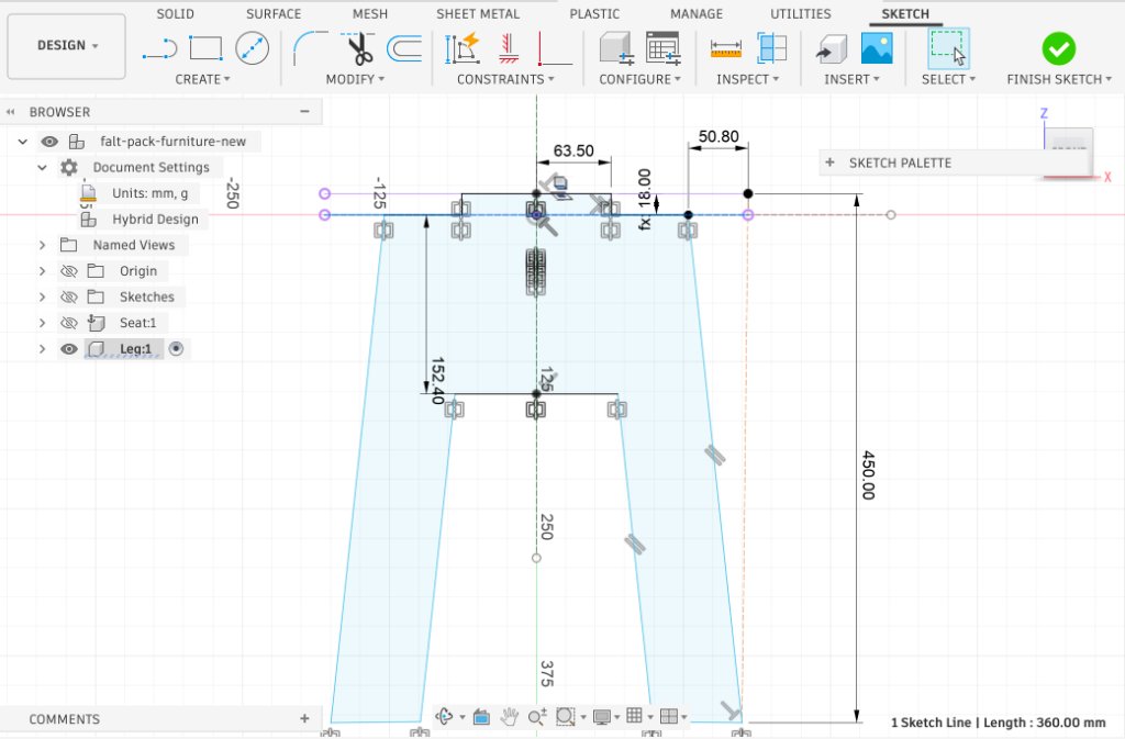 Cross-lap slots in leg component