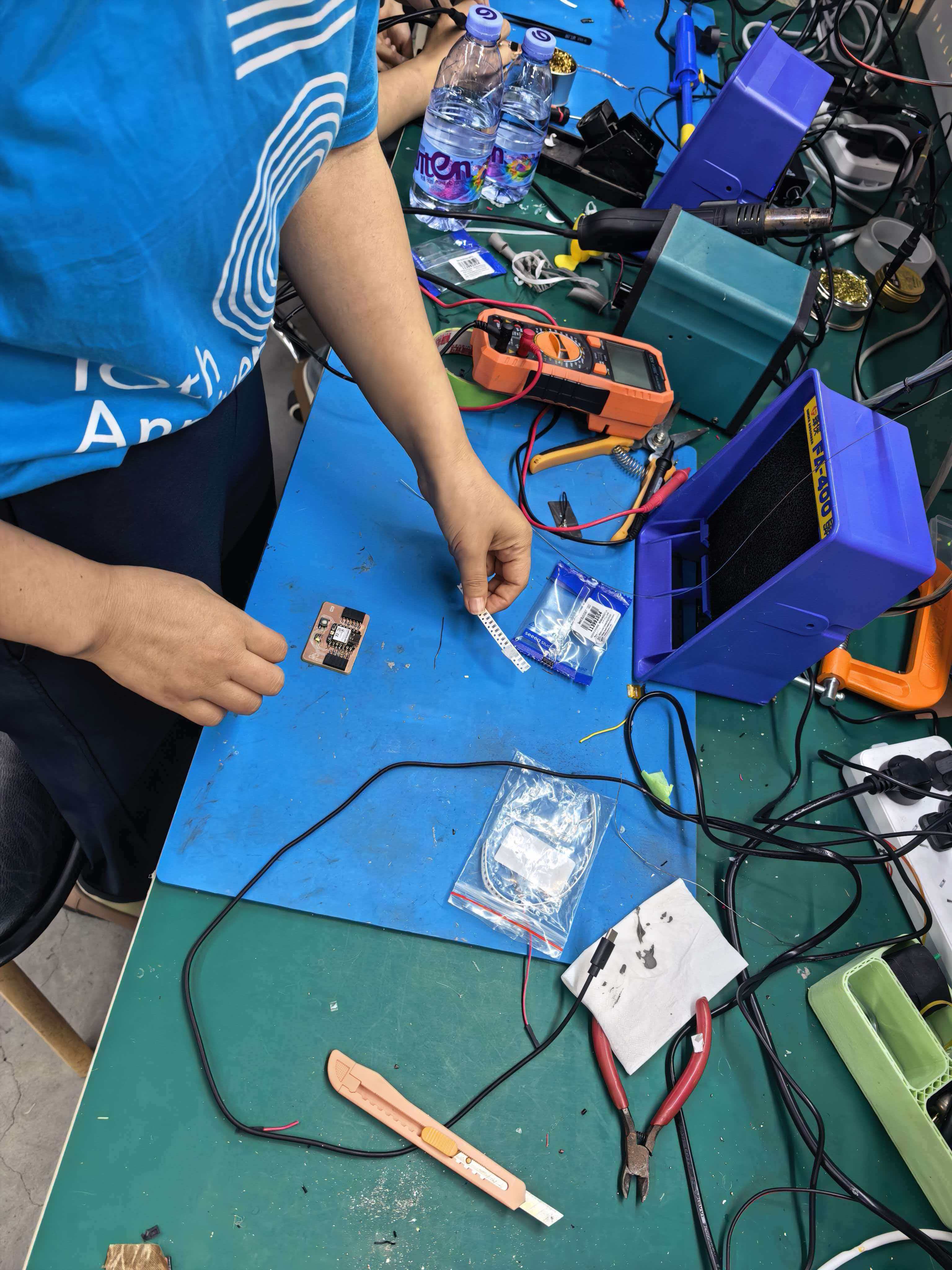 Soldering setup at Fab Lab bench