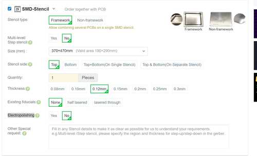 Stencil order options