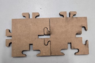 Completed cardboard puzzle set sample