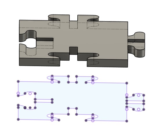 Projected view of the shape