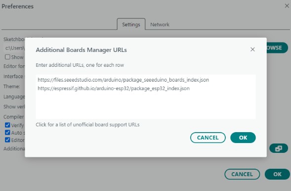 Board Manager in Arduino IDE