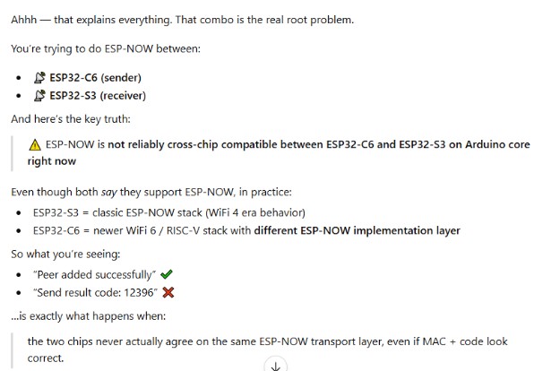 Chat GPTs suggestion to using the same types of boards