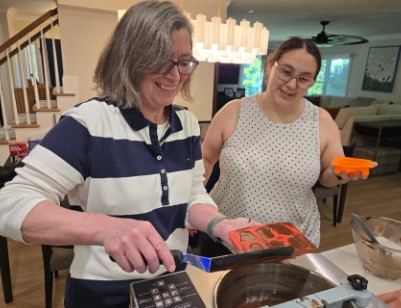 Kim and I filling out Star Wars molds
