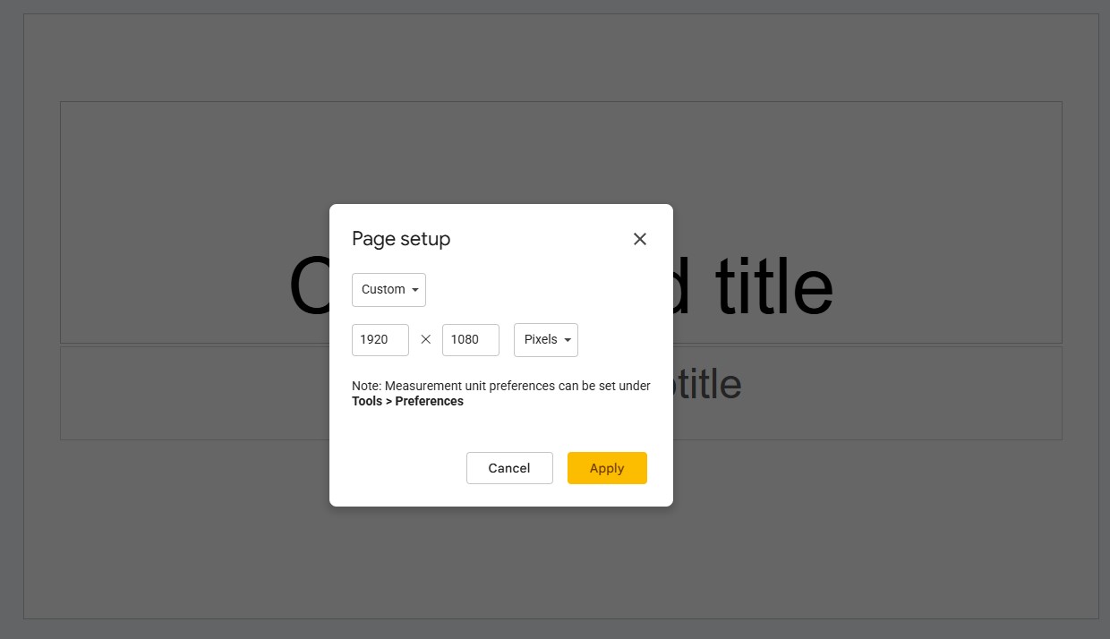 Correct Slide Size