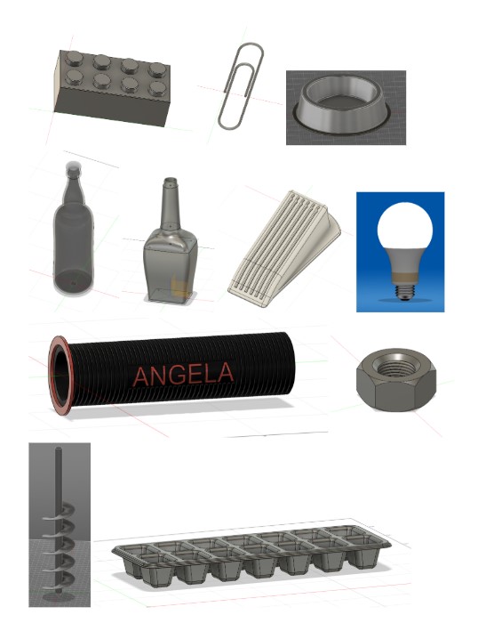 Finished examples from Fusion 360 tutorials