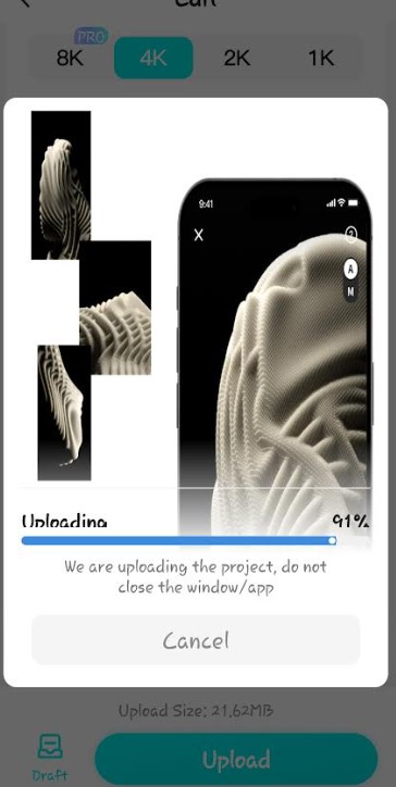 Kiri App options for editing your scan