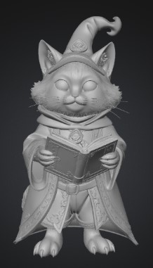 Meshy 6 generated wizard cat model