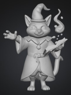 Meshy 4 generated wizard cat model