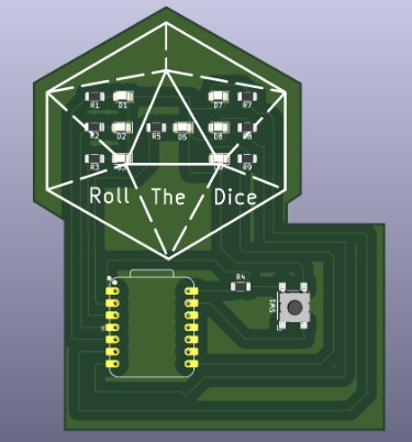updated board design with Roll the Dice on the silkscreen