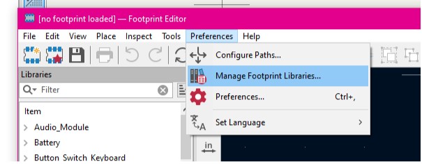 Manage Footprint Libraries