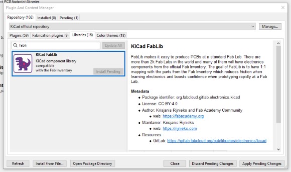 Finding the KiCAD FabLin Library
