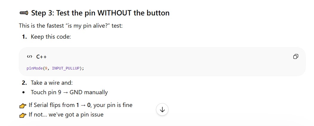 Test your pin directly