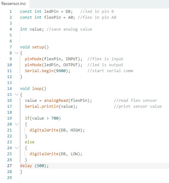 Flex Sensor and LED Code