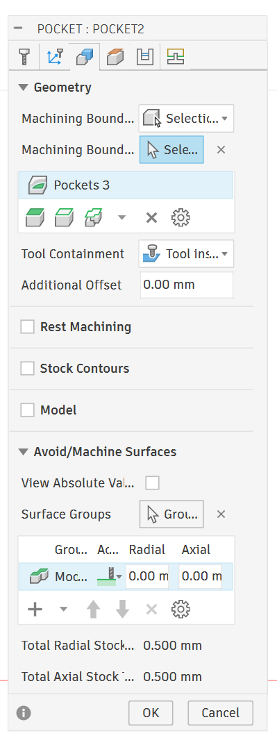 packet Geometry tab settings