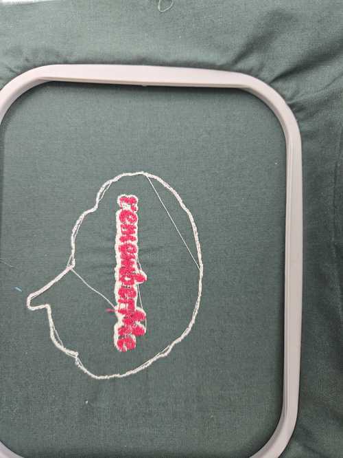 tight on the stretched fabric