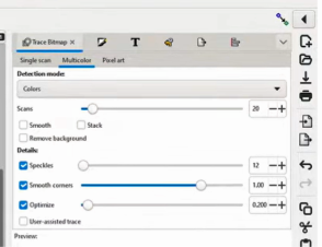 trace bitmap options