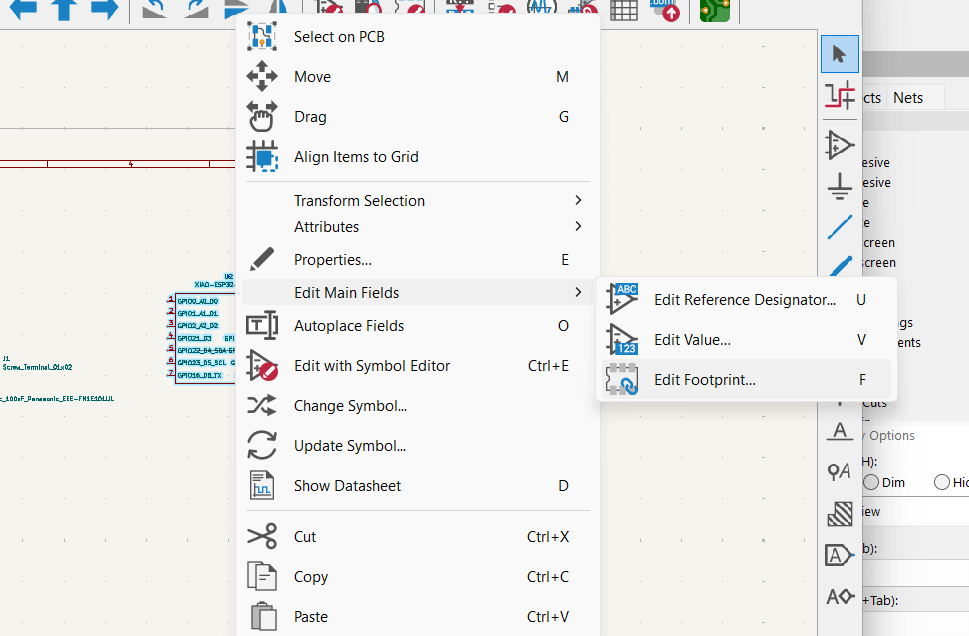 select edit footprint