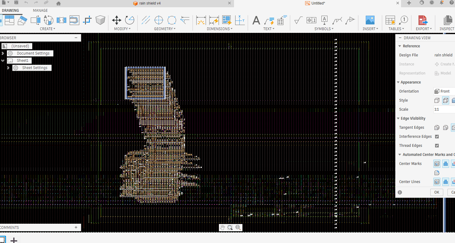 drawing feature puking Fusion 360