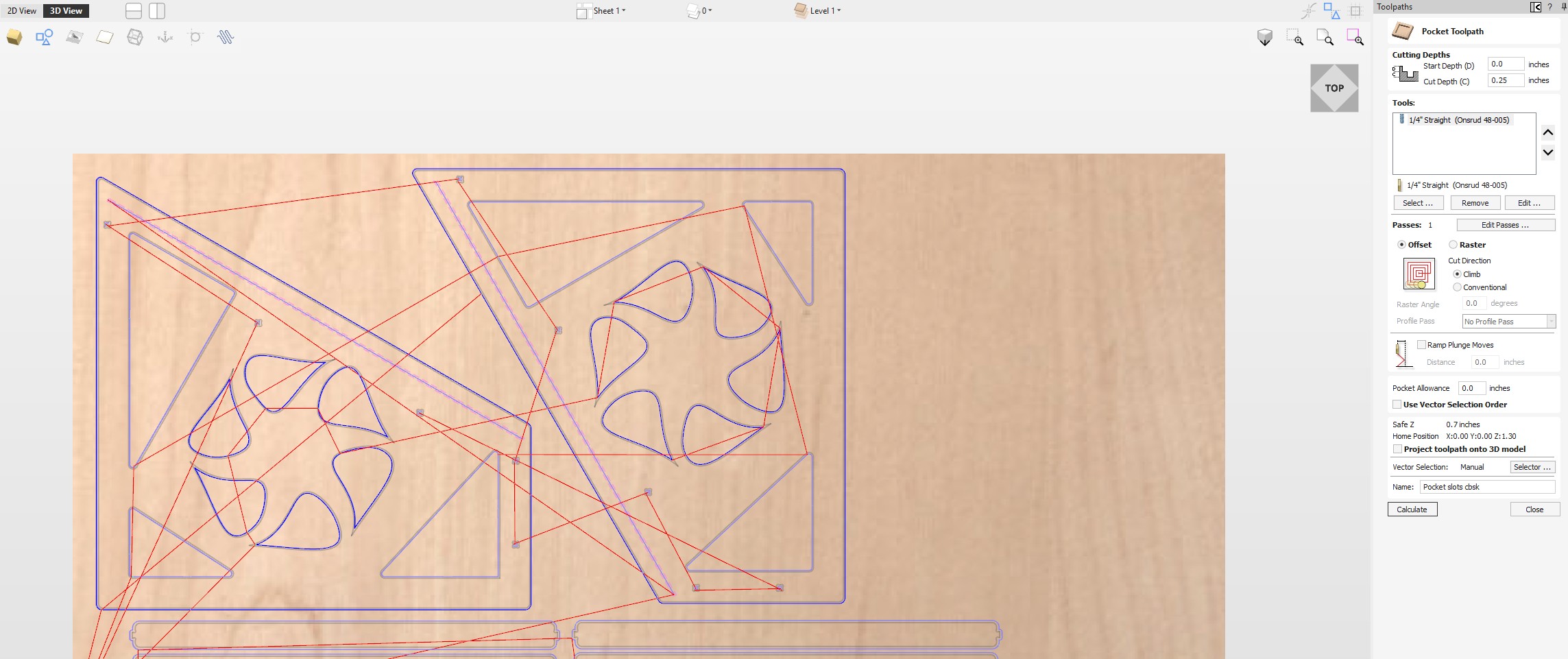 Pocket Cut tool path