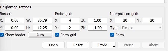 setting for height map 