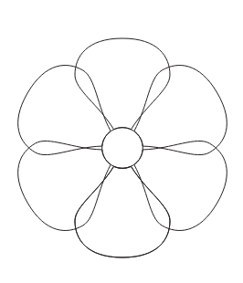 Grouped petals with center cutout