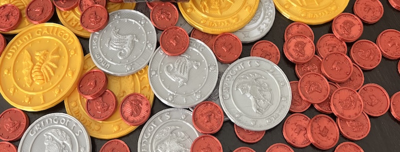 Gringotts coins for a magical birthday