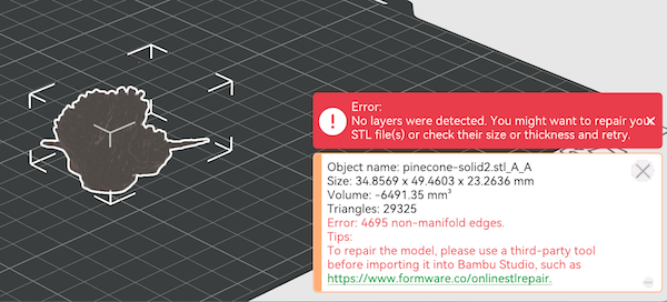 No thickness pinecones