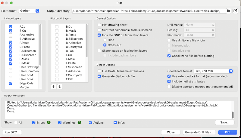 plotting gerber files from kicad