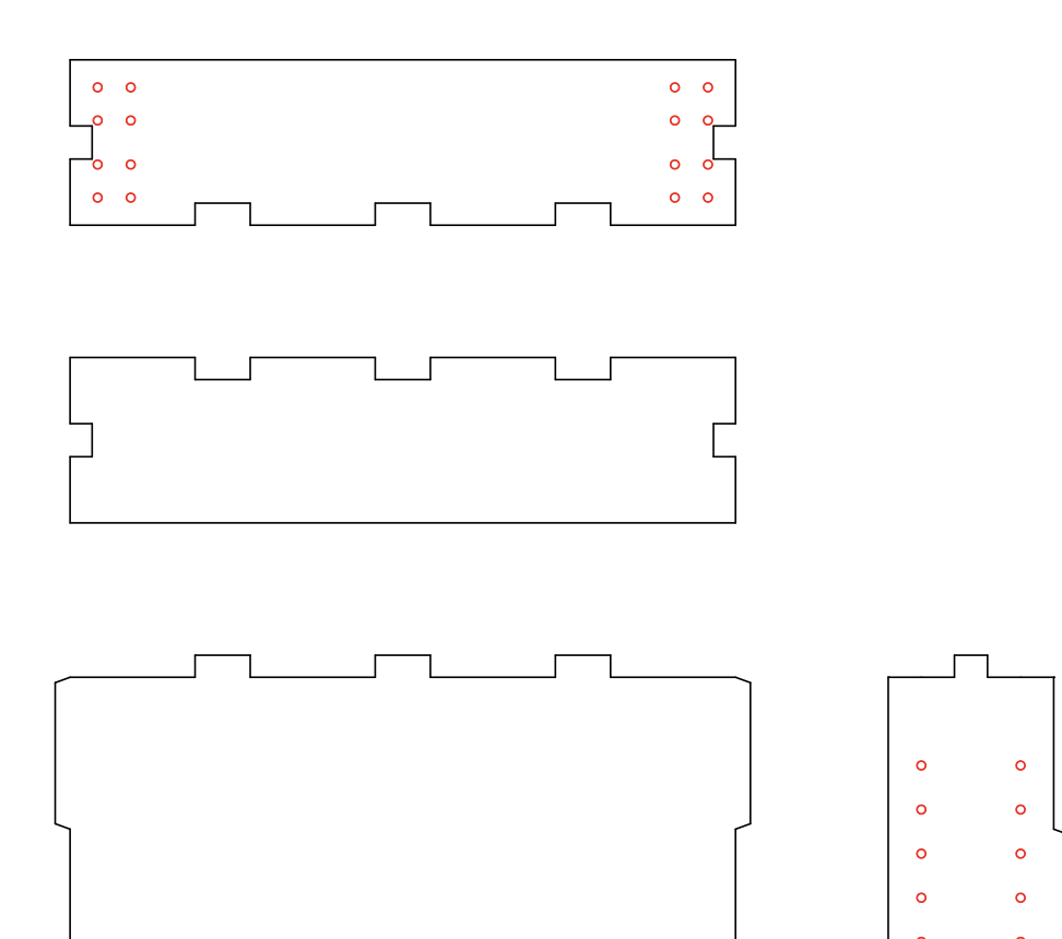 holes for caster wheels on the joint