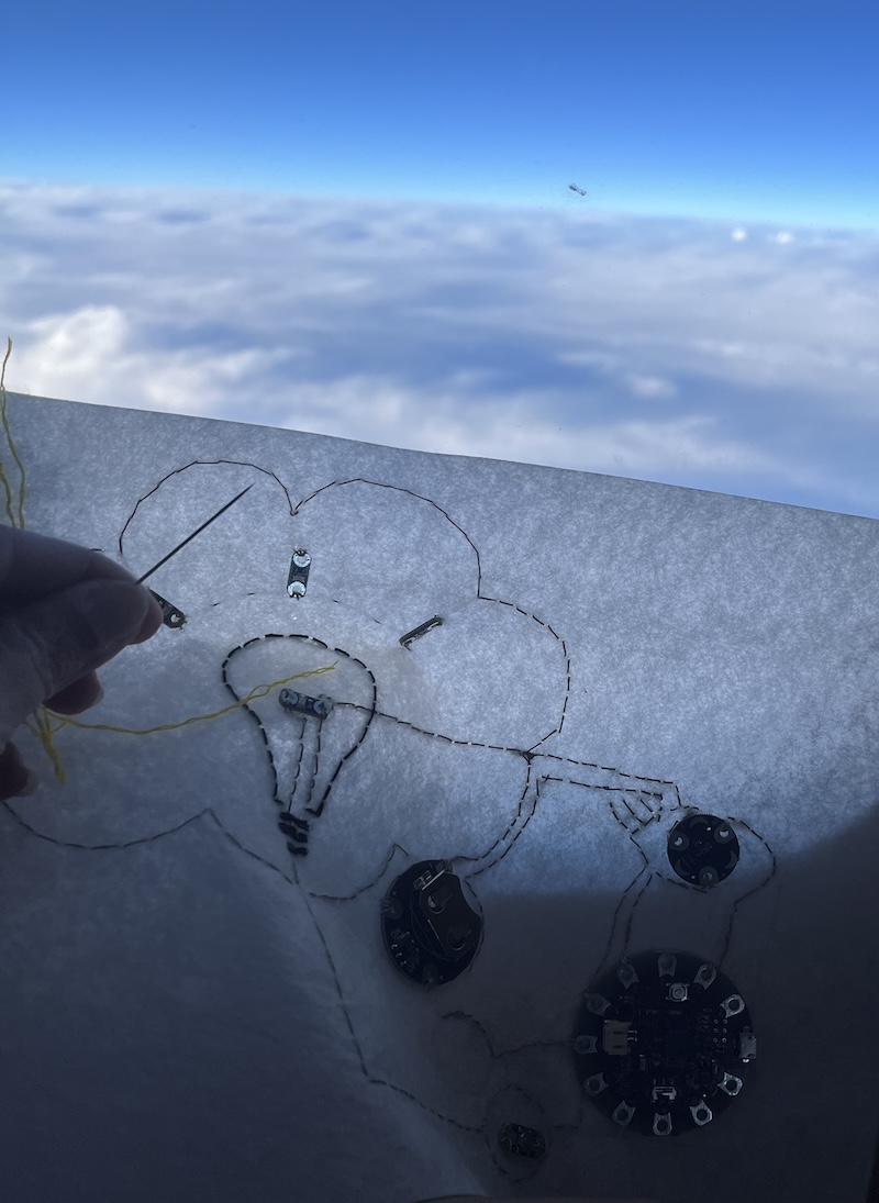 idea pcb fabric, sewing on the plane