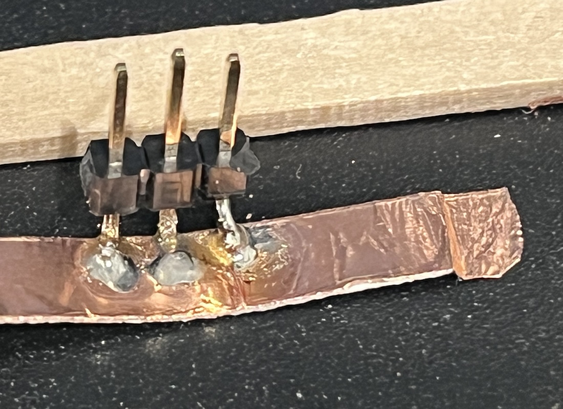 solder on copper tape