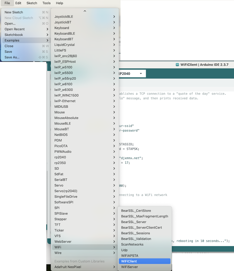 opening example file