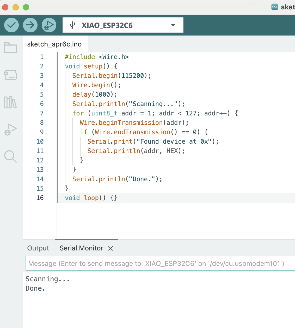 I2C scanner finds no devices on the bus