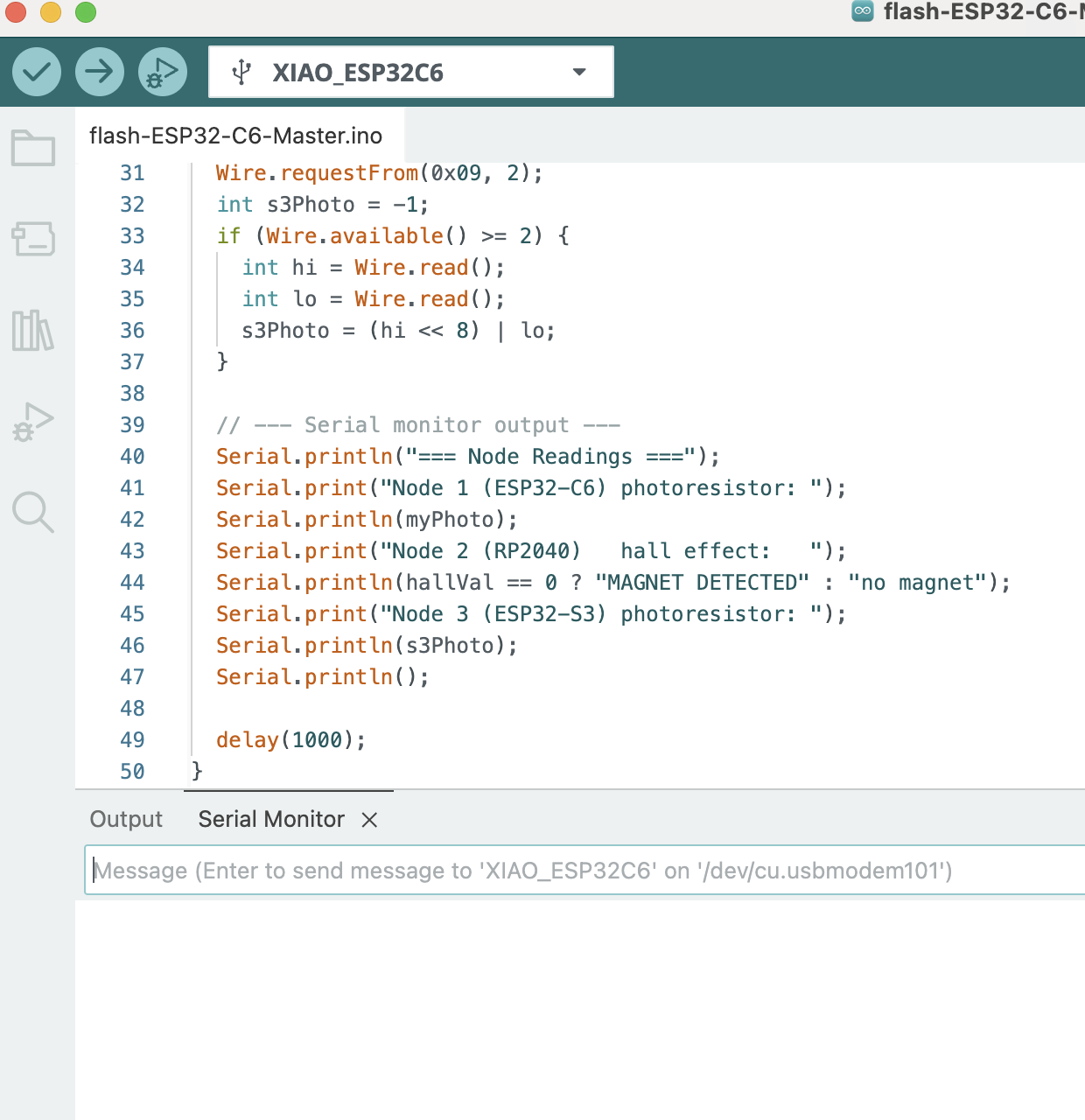 Master serial monitor completely blank — no output