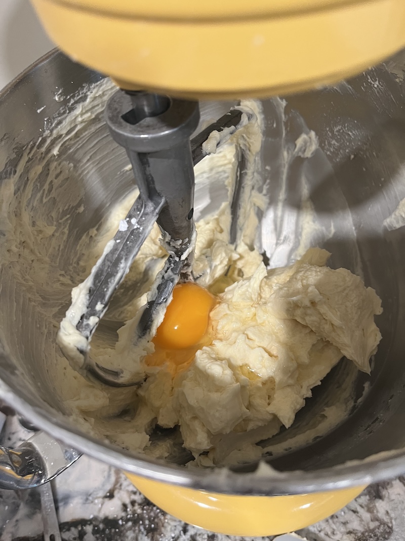 mixing cookie dough