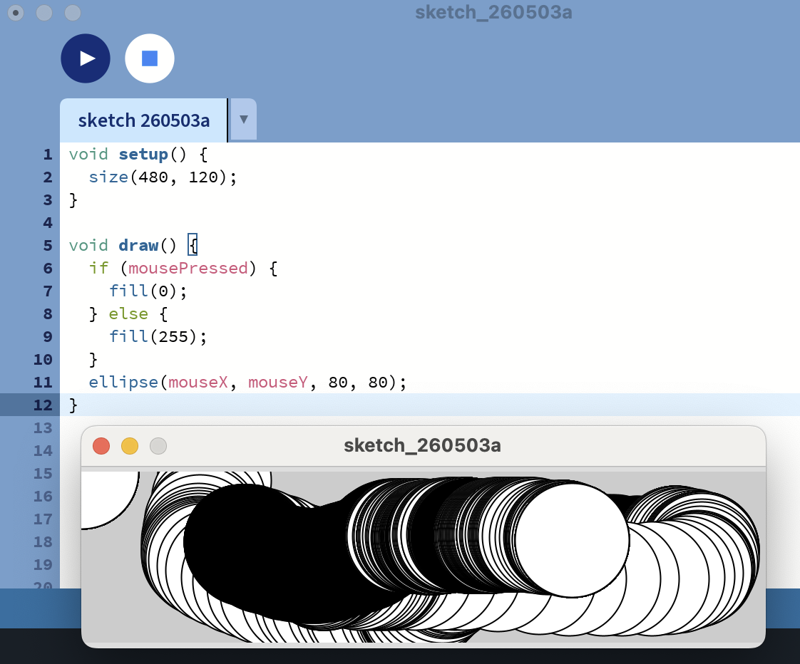 cirlcle that follows mouse