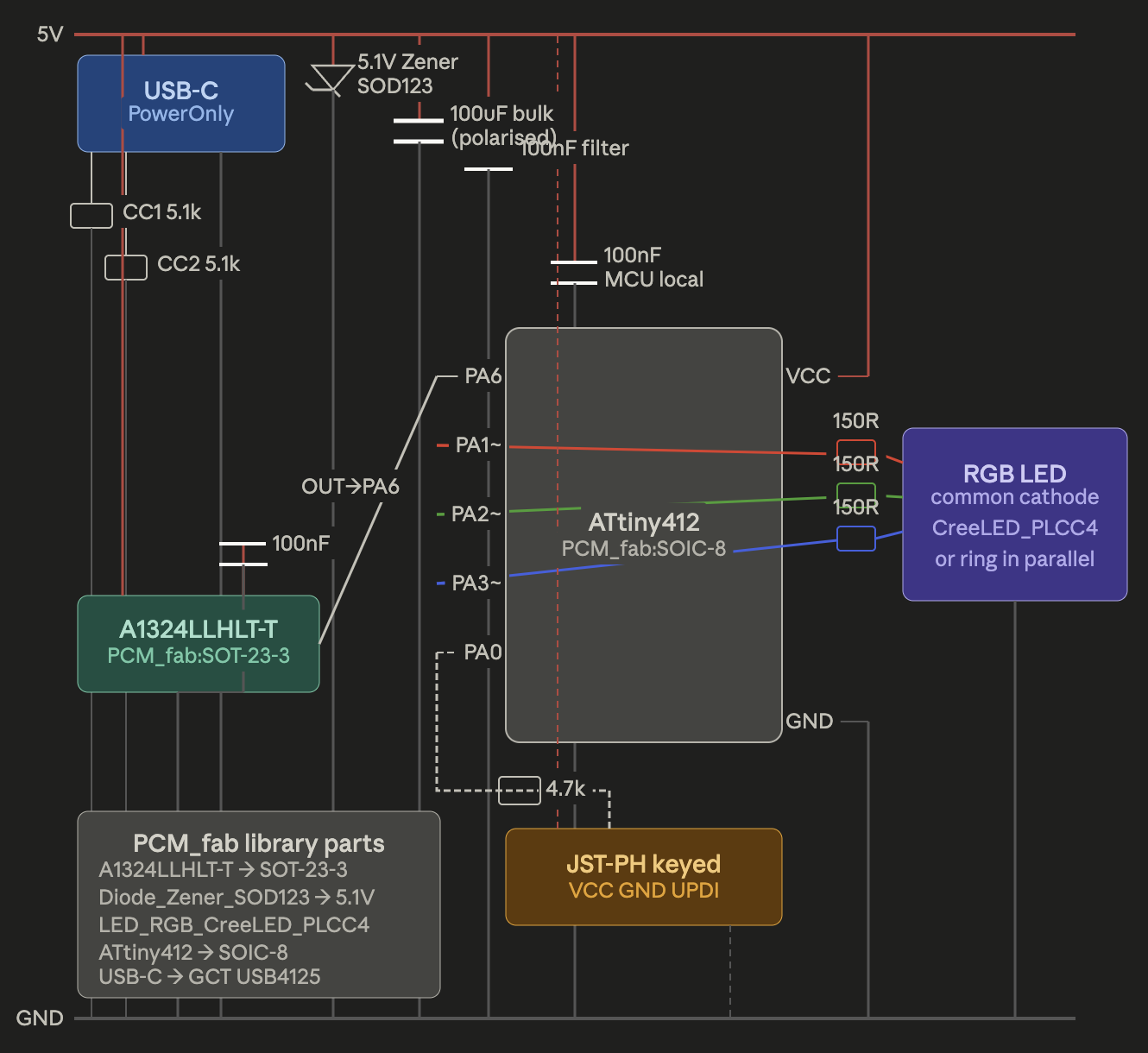 Claude's Attiny412 pcb schematic