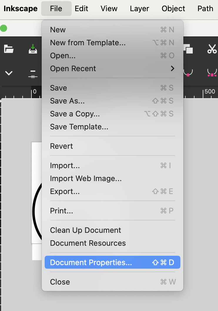 new document properties